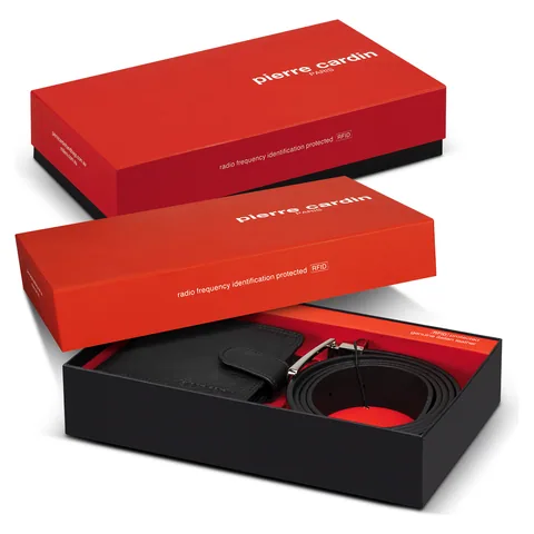 Pierre Cardin Leather Wallet and Belt Gift Set