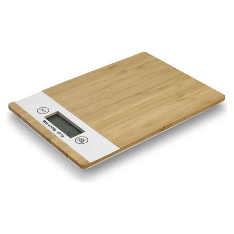 Bamboo Kitchen Scale in white