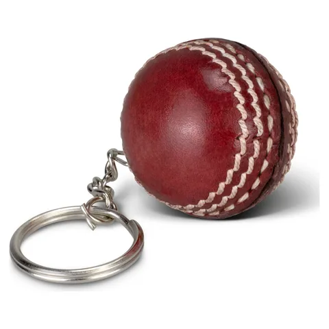 Cricket Ball Key Ring in red