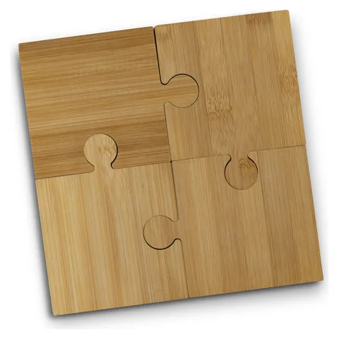 NATURA Puzzle Coaster - Set of 4 in natural
