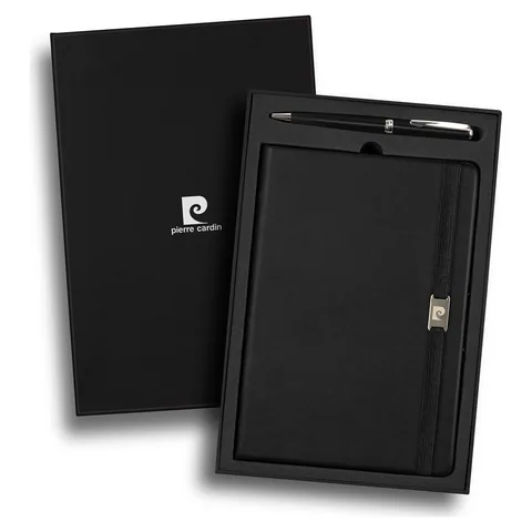 Pierre Cardin Nouvelle Notebook and Pen Gift Set in black