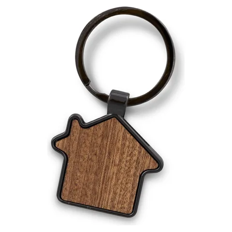 Santo House Shaped Key Ring in gunmetal