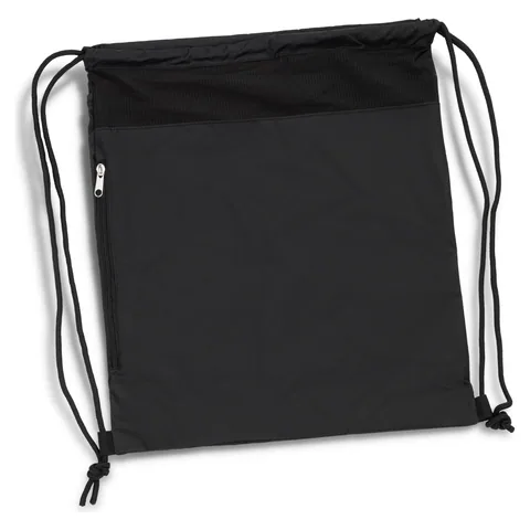 Streak Drawstring Backpack in black