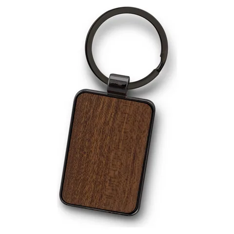 Santo Key Ring - Rectangle in gunmetal