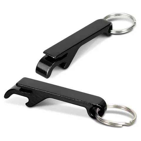 Snappy Metal Bottle Opener Key Ring black