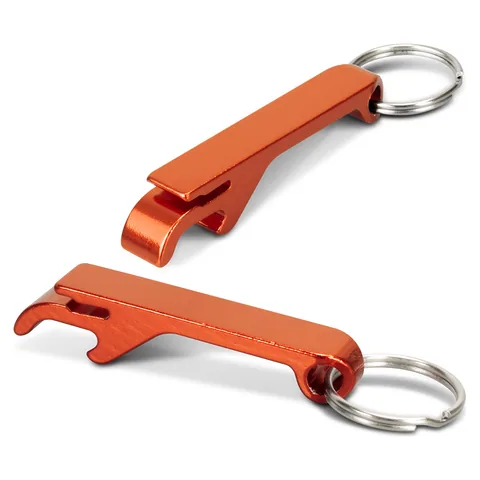 Snappy Metal Bottle Opener Key Ring orange