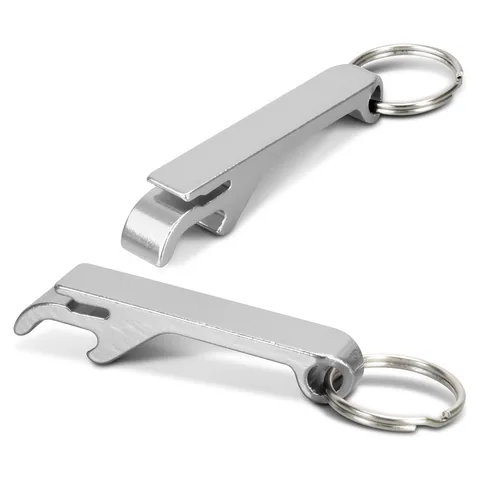Snappy Metal Bottle Opener Key Ring in silver