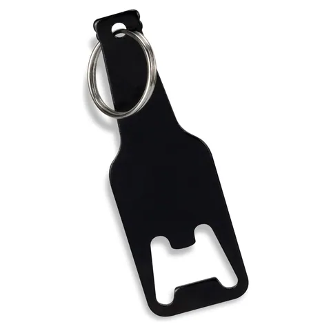 Beverage Bottle Opener Key Ring black