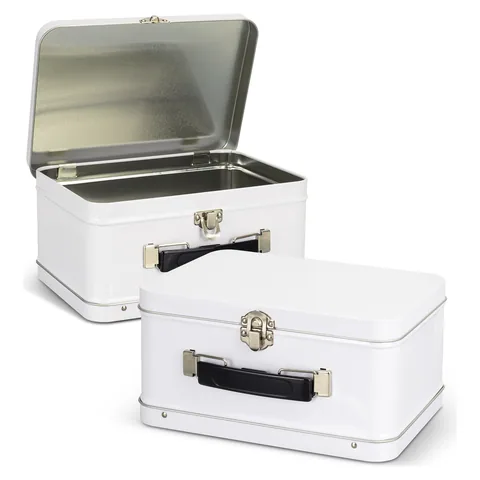 Tin Lunch Box in white