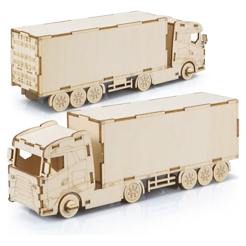 BRANDCRAFT Large Truck Wooden Model in natural