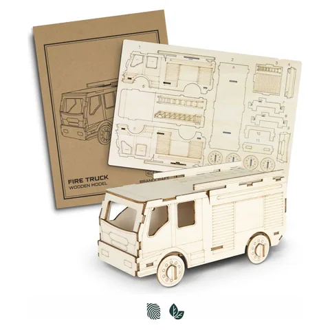 BRANDCRAFT Fire Truck Wooden Model