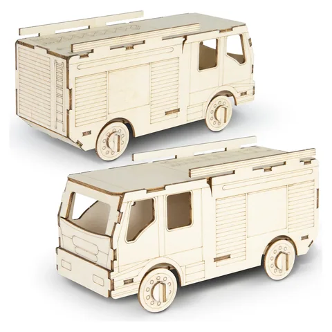 BRANDCRAFT Fire Truck Wooden Model in natural