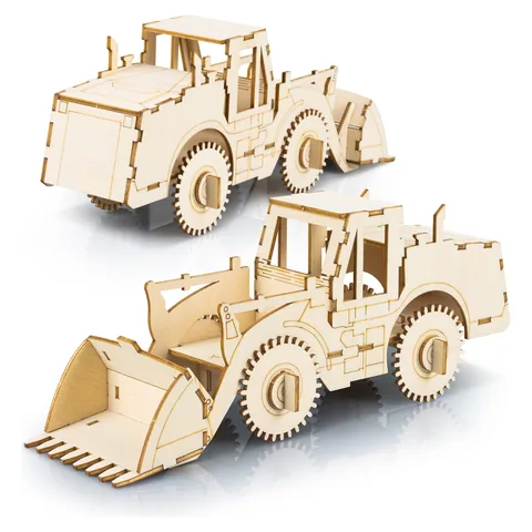 BRANDCRAFT Wheel Loader Wooden Model in natural