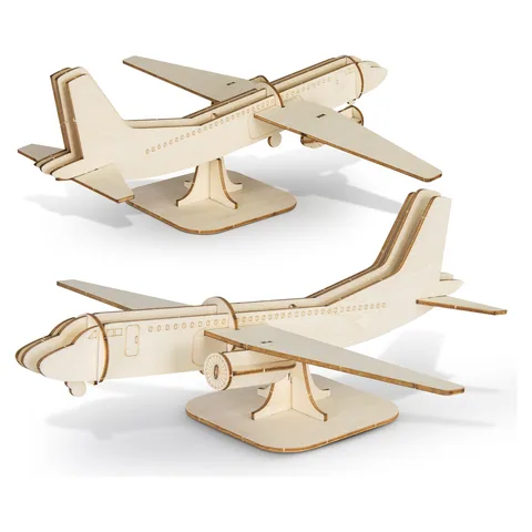 BRANDCRAFT Jet Plane Wooden Model in natural