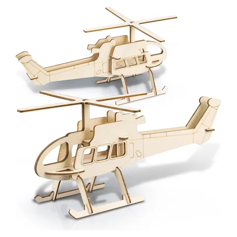 BRANDCRAFT Helicopter Wooden Model in natural