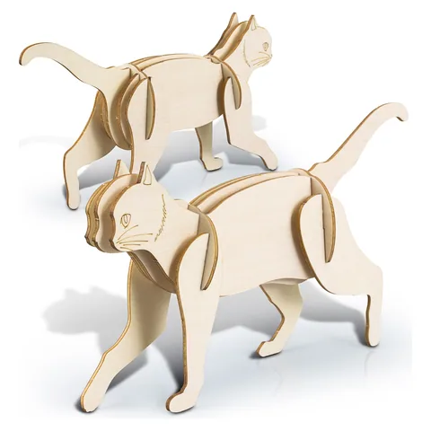 BRANDCRAFT Cat Wooden Model in natural