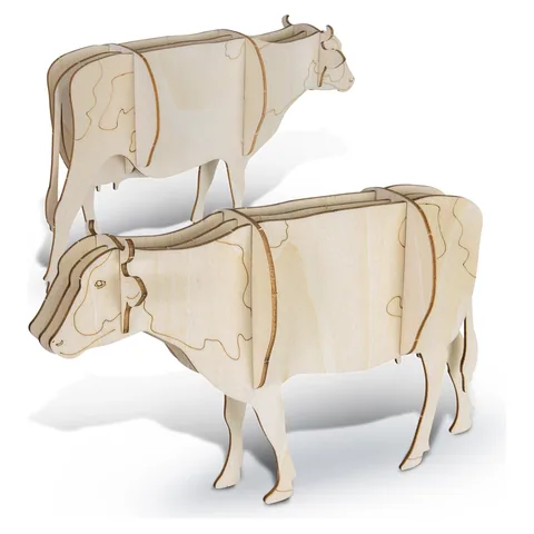 BRANDCRAFT Cow Wooden Model in natural