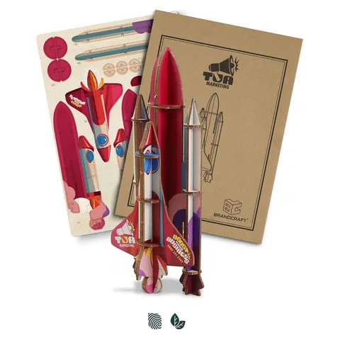 BRANDCRAFT Rocket Ship Wooden Model