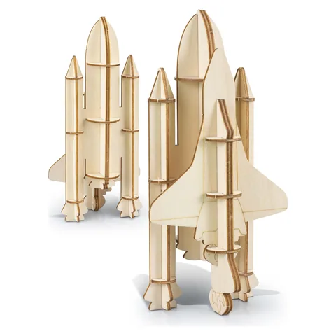 BRANDCRAFT Rocket Ship Wooden Model in natural