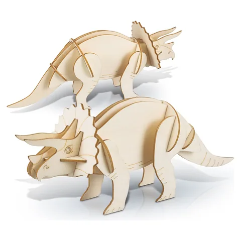 BRANDCRAFT Triceratops Wooden Model in natural