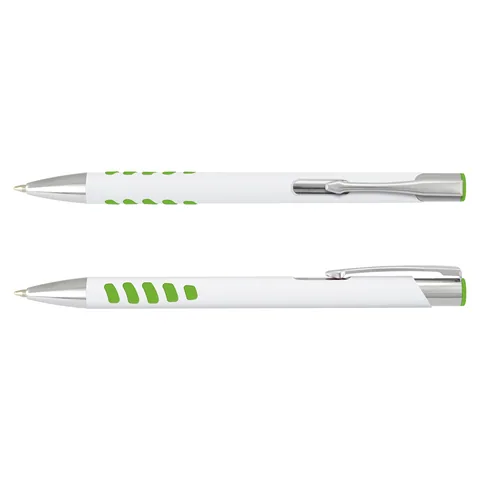 Panama Grip Pen - White Barrel green