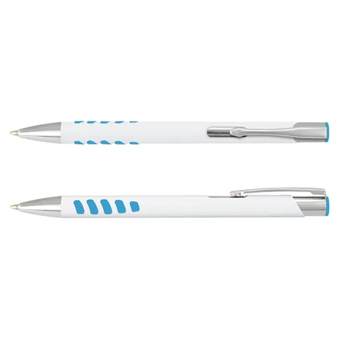 Panama Grip Pen - White Barrel lblue
