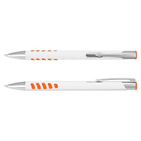 Panama Grip Pen - White Barrel orange