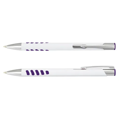 Panama Grip Pen - White Barrel purple