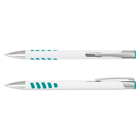 Panama Grip Pen - White Barrel teal