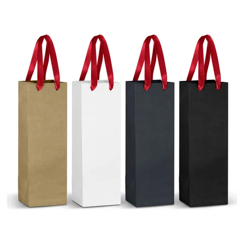 Champagne Ribbon Handle Paper Bag red