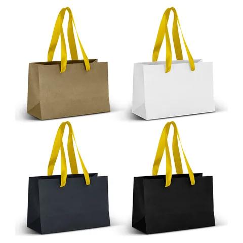Small Ribbon Handle Paper Bag yellow