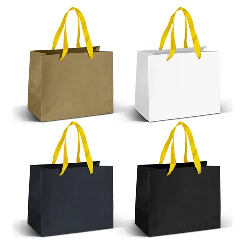 Medium Ribbon Handle Paper Bag yellow