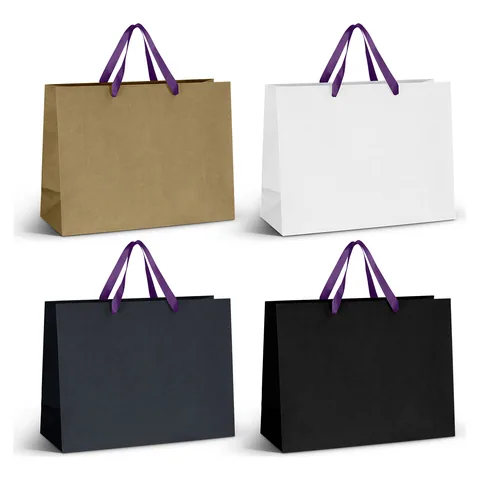 Extra Large Ribbon Handle Paper Bag purple
