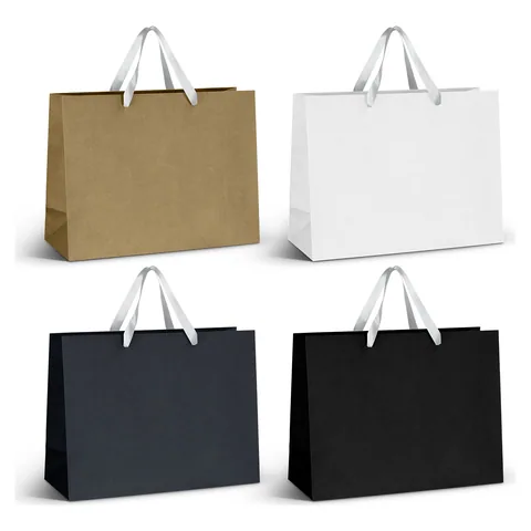 Extra Large Ribbon Handle Paper Bag in white
