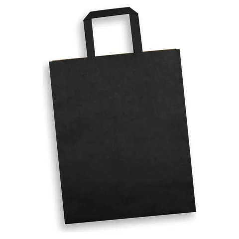 Large Flat Handle Paper Bag Portrait black