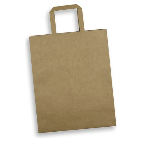 Large Flat Handle Paper Bag Portrait in natural