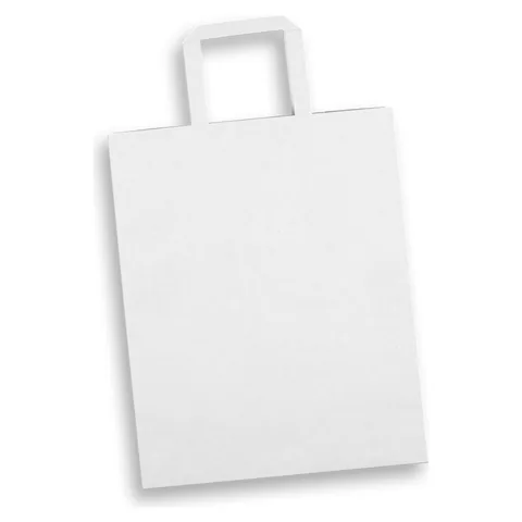 Large Flat Handle Paper Bag Portrait white