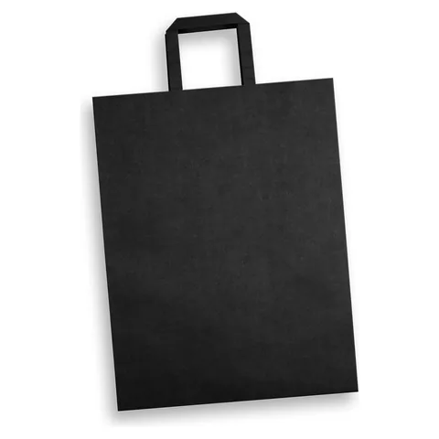 Extra Large Flat Handle Paper Bag Portrait black