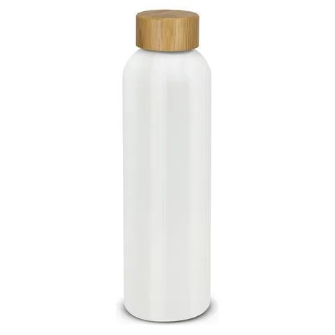 Eden Aluminium Bottle Bamboo Lid white