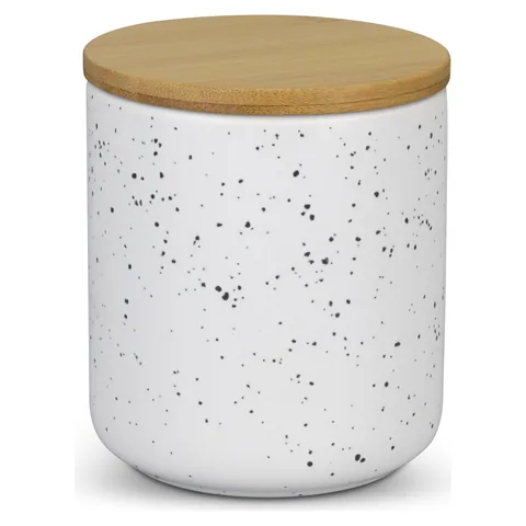 NATURA Candle with Bamboo Lid in white
