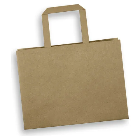 Medium Flat Handle Paper Bag Landscape in natural