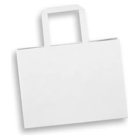 Medium Flat Handle Paper Bag Landscape white