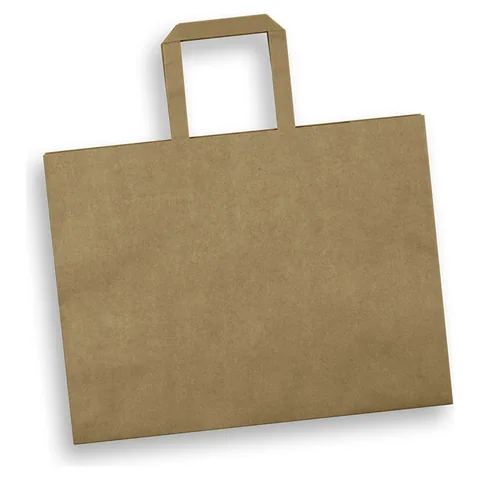 Large Flat Handle Paper Bag Landscape in natural