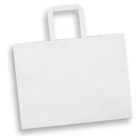 Large Flat Handle Paper Bag Landscape white