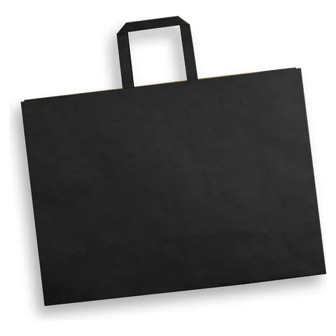 Extra Large Flat Handle Paper Bag Landscape black