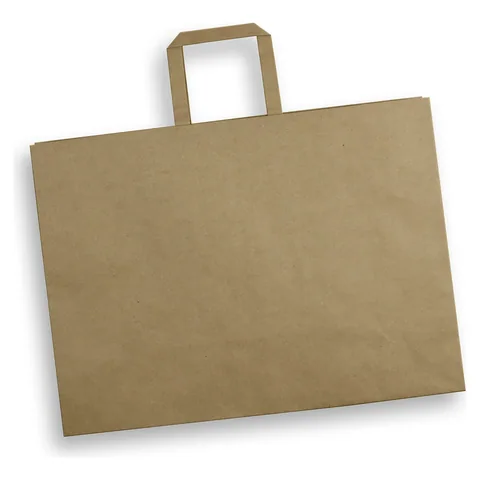 Extra Large Flat Handle Paper Bag Landscape in natural