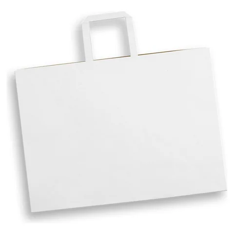 Extra Large Flat Handle Paper Bag Landscape white