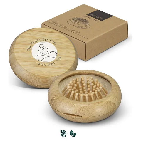 NATURA Bamboo Brush and Mirror