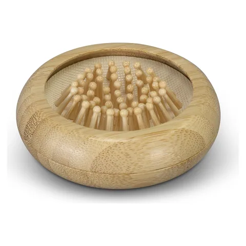 NATURA Bamboo Brush and Mirror in natural