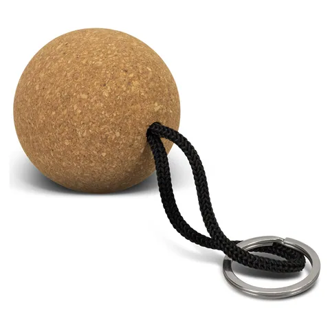 Cork Floating Key Ring - Round in natural